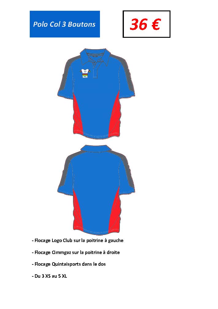 polo col 3 boutons